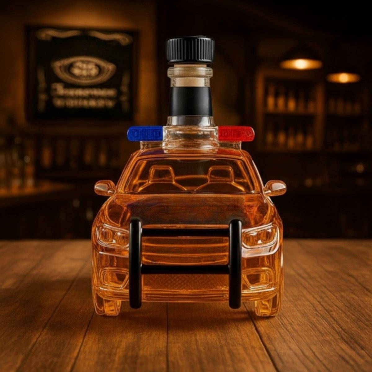 Police Car Whiskey Bourbon Decanter Bottle