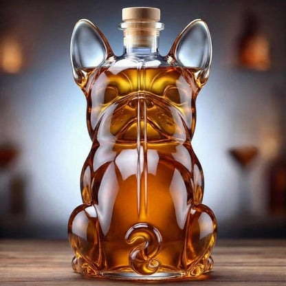 Rebellious Bulldog Whiskey Bourbon Decanter Bottle