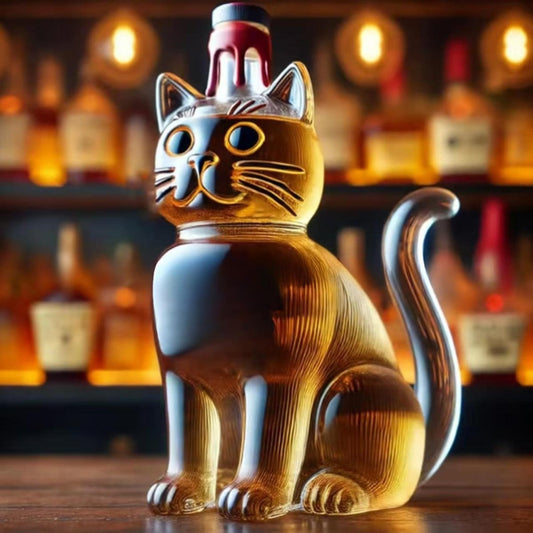Smiling Cat Whiskey Bourbon Decanter Bottle