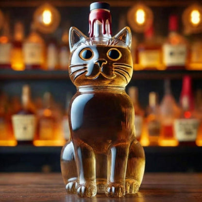 Smiling Cat Whiskey Bourbon Decanter Bottle