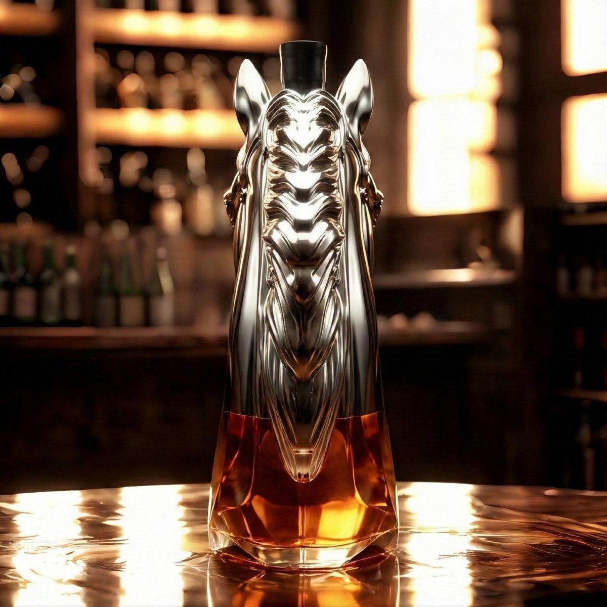 Horse Whiskey Bourbon Decanter Bottle