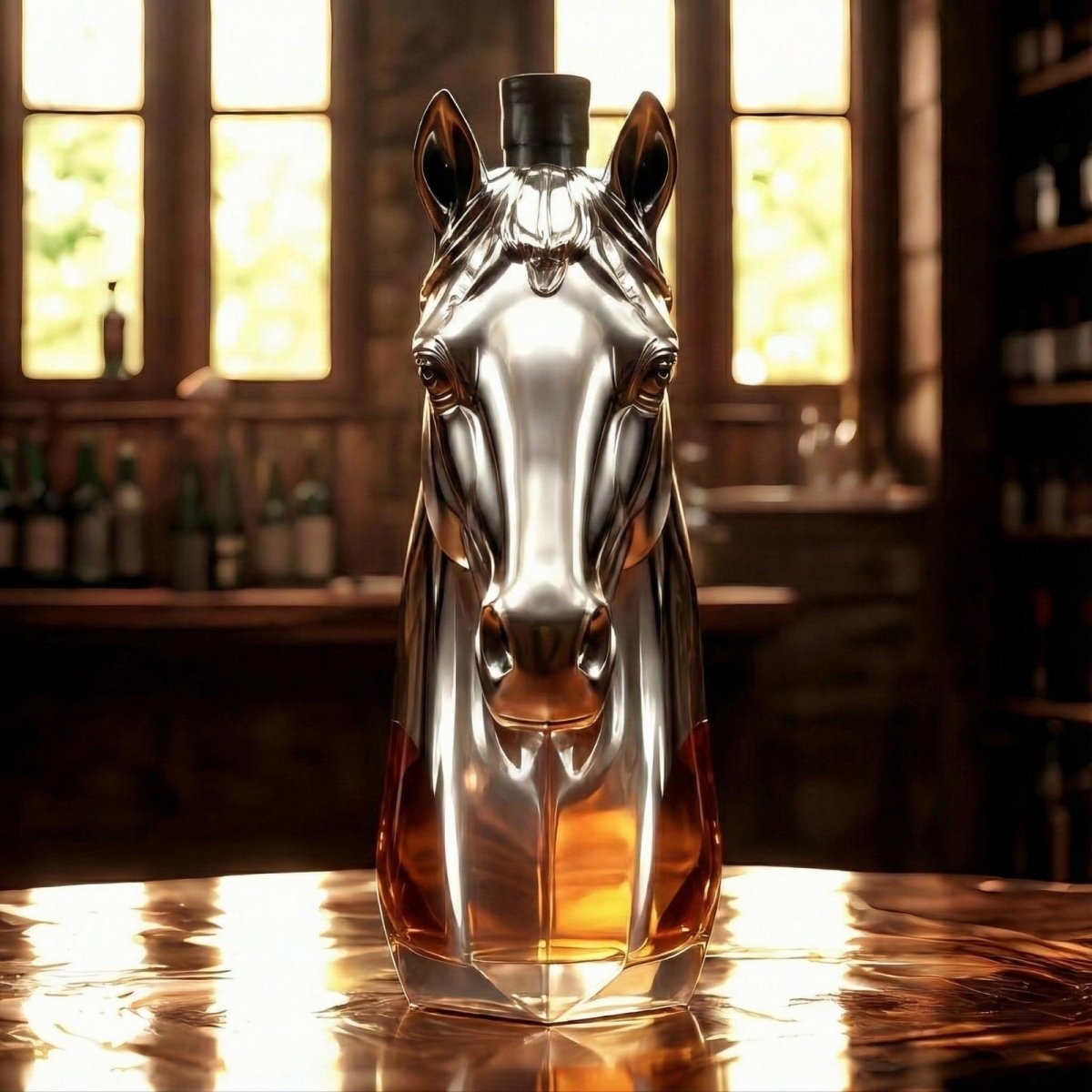 Horse Whiskey Bourbon Decanter Bottle