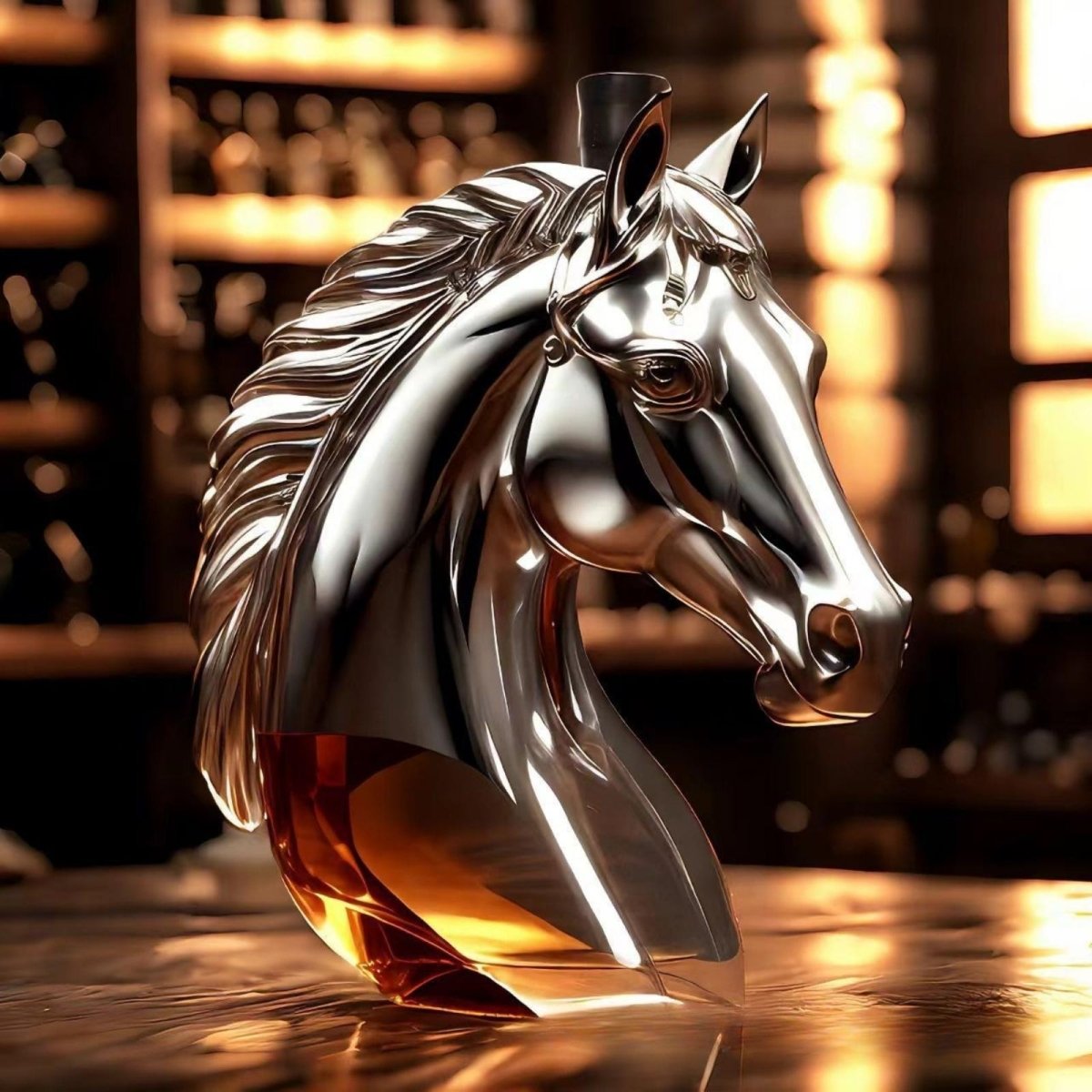 Horse Whiskey Bourbon Decanter Bottle