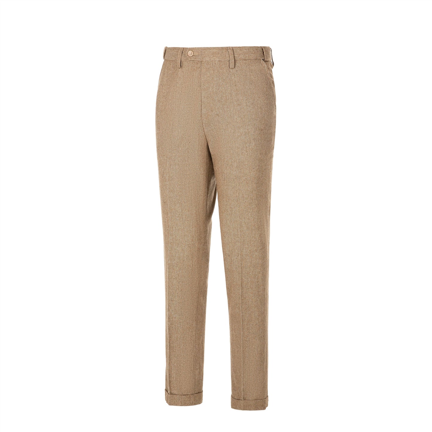 Men's Retro Suit Pants Herringbone Tweed Trousers