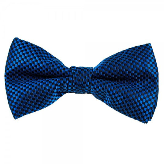 Royal Blue & Black Micro Checked Bow Tie