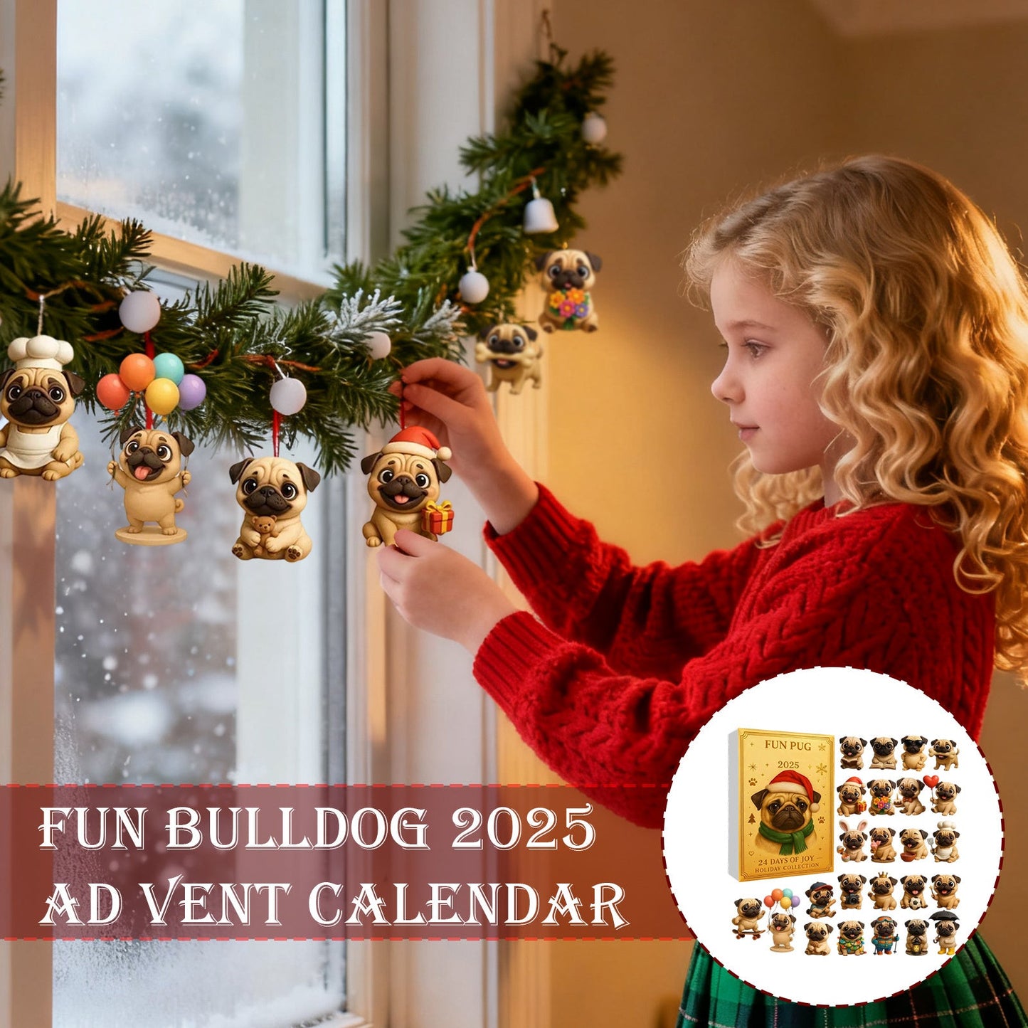 Funny French Bulldog Advent Calendar 2025, Fun French Bulldog Advent Calendar