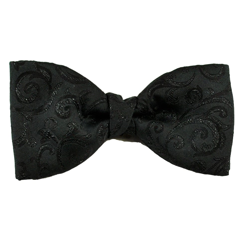 Van Buck Black Glitzy Self Patterned Men's Bow Tie