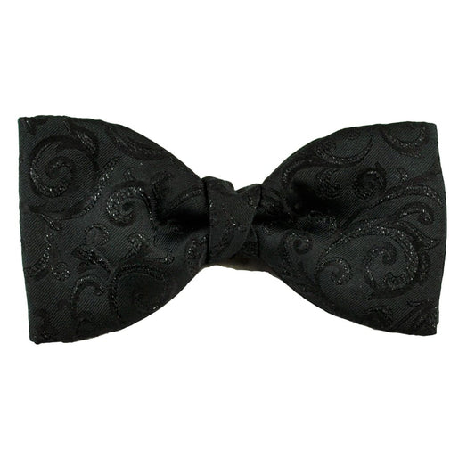 Van Buck Black Glitzy Self Patterned Men's Bow Tie