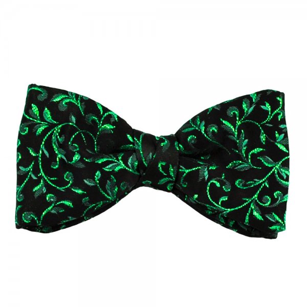Van Buck Black & Green Patterned Bow Tie
