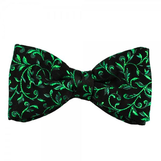 Van Buck Black & Green Patterned Bow Tie