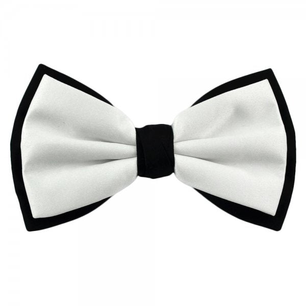 White & Black Double Coloured Bow Tie