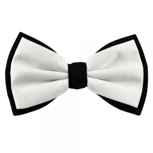 White & Black Double Coloured Bow Tie